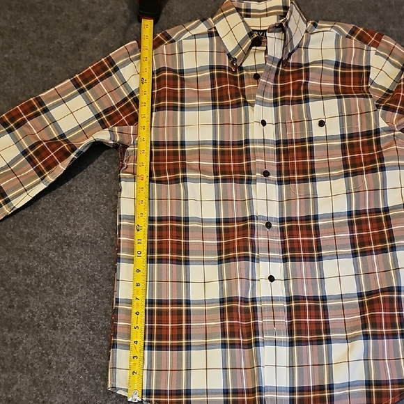 Orvis Men's Maroon and Navy Plaid Button Down Shirt - Picture 8 of 9